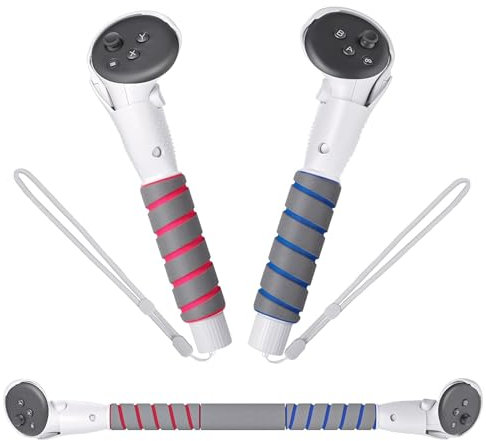 Digicharge Accesorio de Mango 3 en 1 Compatible con Accesorios Meta Quest 3S / 3S Xbox Edition y Quest 3, Asas de Beat Saber Palos, Agarre de extensión de Controlador VR Gorilla Tag,Palo de Golf