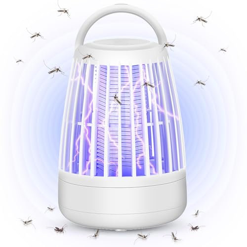 Mückenvernichter Lampe, Elektrische Insektenvernichter mit Nachtlicht 2 in 1, Leistungsstarke Schädlingsbekämpfung Fallen für Innen und Außen