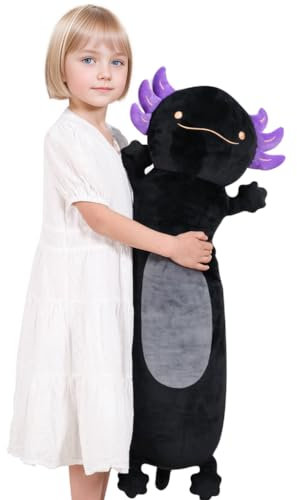 Dalmao 90cm Langer Axolotl Plüsch Kissen, Axolotl Stofftiere Kuscheltier, Niedliche Plüschtier Schlafkissen Geschenke für Kinder Geburtstage, Ostern
