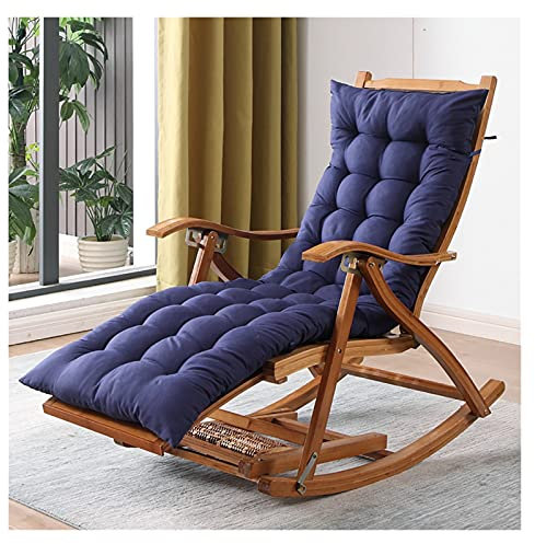 Chaise longue à gravité zéro, chaise longue pliante en bambou, chaise à bascule portable pour la maison, l'extérieur, le jardin, fauteuil inclinable pour personnes âgées avec pédales rétractables