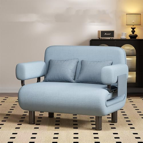 3-in-1 umwandelbarer Schlafsessel, Sofa, Bett, Multifunktions-Couch mit verstellbarer Rückenlehne, ideal für Wohnzimmer, Wohnung oder Büro, einfache Montage, Blau, 72 cm