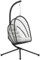 Outsunny Outdoor PE Rattan Swing Chair with Foldable Basket and Cushion, Garden Patio Hanging Egg Chair with Metal Stand, Headrest for Indoor and Outdoor, Black