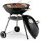 Relaxdays Barbacoa Carbón, 54 cm Ø, BBQ Exterior, Parrilla para Brasas con Ruedas y Soporte, Recoge Cenizas, Negro, Plástico, Acero Inoxidable, XL