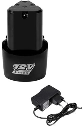 Batería recargable de iones de litio de 12 V y 1500 mAh, compatible con destornillador eléctrico, taladro eléctrico, mini amoladora angular.(1 Battery 1 Charger)