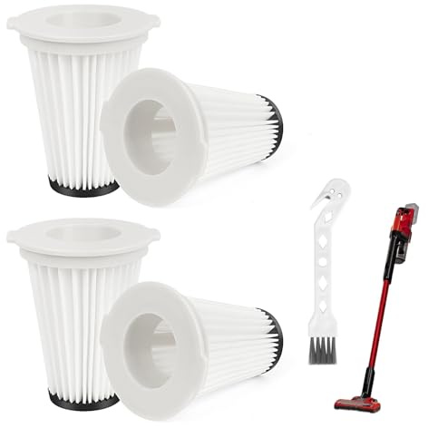 Gudotra 4 Stück TE-SV18 Li Staubsauger Filter Akku Ersatzteile für Einhell Akku-Stielstaubsauger Te-sv 18 Li Faltenfilter Ersatzteil 2347180 mit 1 Bürste
