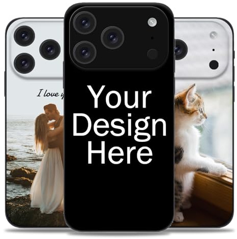Personalisierte Handyhüllen mit Bild für Apple iPhone 17, 16, 15, 14, 13, 12, 11, Pro, Max, XR, XS,X, 8, 7, 6Selbst Gestalten mit Eigenem Foto Bild Text Individuelle Schutzhülle Cover Case