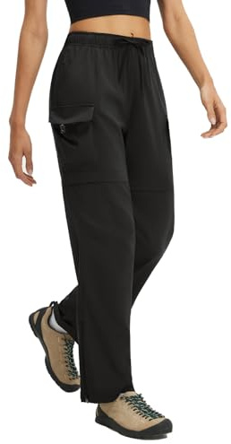 baleaf Trekkinghose Damen Zip Off, 3 in 1 Wanderhose Sommer Wasser Stretch Hiking Outdoor Pants Atmungsaktiv Funktionshose Schwarz S