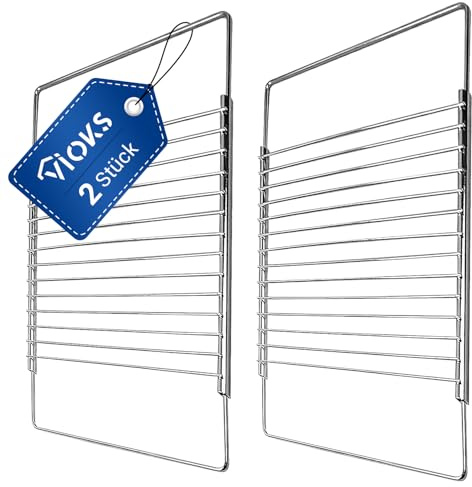 VIOKS 2x Backofenrost Ausziehbar 370/650x310x15 mm für Backofen | Grillrost Edelstahl Gitterrost Ofengitter Rost Gitter Gitterrost, Oven Rack, mit Schraubverschluss