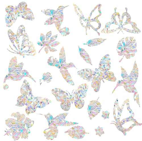 RAHHLIZS 46pcs Window Stickers for Glass to Deter Birds Window Decals