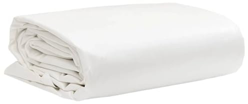 Runheo Lona blanca de 1 x 2,5 m, con revestimiento de PVC, 650 g/m², resistente a la intemperie, resistente a los rayos UV, versátil lona de protección para jardín, muebles, coche, barco, camping y