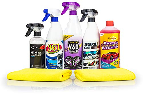 Sisbrill Kit Detail Básico - Productos de Limpieza y Cuidado del Interior y Exterior - Coche y Moto