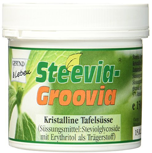 vitaldoc® Steevia Groovia 4:1 | Erythrit Steviolglykosiden | 4 x süßer als Zucker - kalorienfrei | zum Backen Einmachen und Kochen - geschmacksneutral | GESUND & Leben Qualität