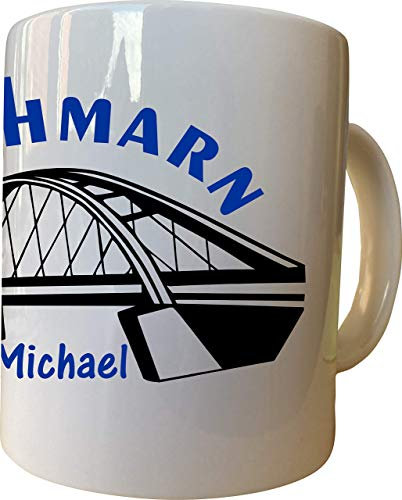 Tasse mit Druck Fehmarnsundbrücke Fehmarn Sublimation mit Wunschname Name