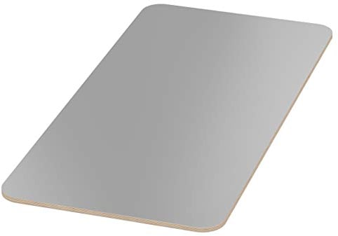 AUPROTEC Multiplex Tischplatte 18mm grau 1200 mm x 800 mm rechteckig mit Eckenradius 100mm aus Birkenholz, Made in Germany