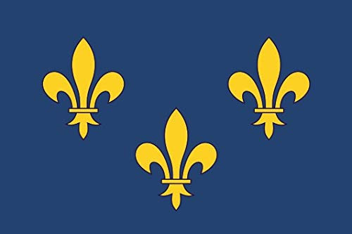 U24 Drapeau ILE de France Fleur de LYS de qualité supérieure 100 x 150 cm