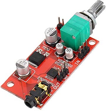 Fasizi MAX4410 - Placa amplificadora de auriculares, color rojo, estado sólido, compatible con todos los dispositivos, 0,08 W, conector de 3,5 mm, funciona con pilas