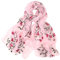 Seidenschal Damen Blume Gedruckt Muster Mode Eleganten Stil Warme Weich Seidentuch Lange Halstücher Sonnencreme Stola Ganzjährig (04 Rosa)