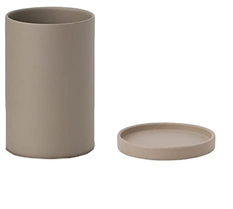 Outdoor Indoor Garden Plant Pots Ceramic Planter Round Tall Planter with Tray with Drain Holes Table Top Decoration Suitable for Growing Succulents Flower Pots with Drainage Holes (Color : Bruin)