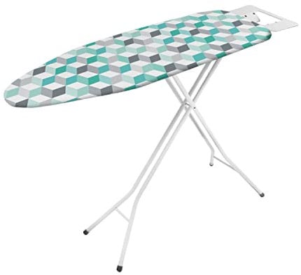 Metaltex Kuma Bügelbrett, höhenverstellbar, mit Bügeleisenablage, ideal für Kleidung, Bettwäsche, Laken und Heimutensilien, Würfel, 110 x 89 x 34 cm