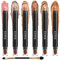 6 Farben Lidschatten Stift Flüssiger Creme Lidschatten Liquid Eyeshadow Stick Lidschattenstifte Eyeshadow Pen Wasserfester Glitter Shimmer Eyeshadow Pencil Crayon Make-up mit 1 Doppelseitige Bürste