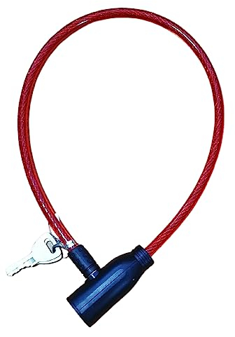 PARENCE - Cable Antivol pour vélo, vélo électrique, skateboard, poussettes, tondeuses, etc - système à clé, longueur 47cm fourni avec 2 clés