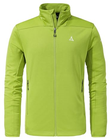 Schöffel Herren Fleece Jacket Svardalen M, schnell trocknende Fleecejacke mit Kragen, funktionales Outdoor Fleece, mit Reißverschluss-Taschen und elastischem Saum, green moss, 52