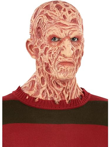 Smiffys A Nightmare On Elm Street, maschera Freddy Krueger, Testa completa, lattice