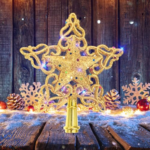 6 in Christmas Tree Topper Star NOCHME Lightweight Hollow Out Xmas Tree Top Decoration