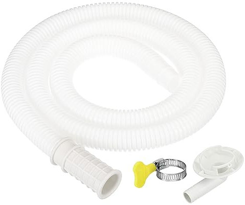 PATIKIL 3.3ft Ablassschlauchsatz für Klimaanlagen Universelle Entleerung Anschluss Schlauch mit Klemmanschluss 1 für Mini Split Fenster Klimaanlage Geschirrspülmaschine Wasserhahn Weiß