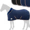 Esposita Abschwitzdecke mit Fellkragen Champion Edition Fleecedecke mit Kragen und Zierpaspel, Paradedecke, Showdecke Navy-Rosegold 145cm