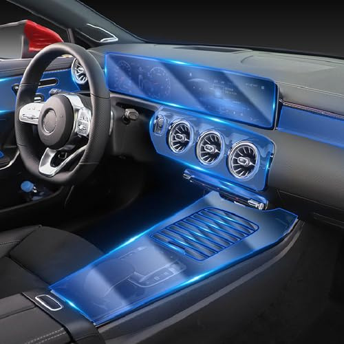 JCAKES Interno dell'auto Console centrale Pellicola protettiva in TPU trasparente Accessori antigraffio, per Mercedes Benz Classe A W177 2019-2023