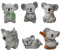 Pinenjoy Mini-Koalabär-Figuren, 2,5 cm, Mini-Koala-Kollektion, Figuren-Set aus Kunstharz, Kuchenaufsätze für DIY-Puppenhaus, Feengarten, Mikro-Landschaft, Bonsai-Bastelarbeiten, 6 Stück