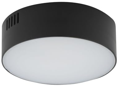 Licht-Erlebnisse LED Deckenleuchte klein rund Schwarz Ø 11 cm H: 4 cm flach blendarm 3000 K 1200 lm warmweiß Modern Deckenlampe innen Flur Küche Bad
