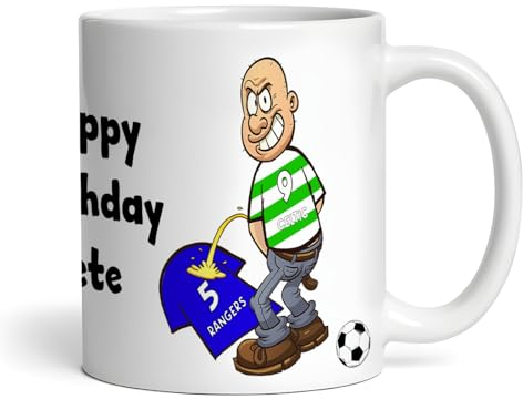 Celtic Weeing On Rangers Funny Football Rivalry Personalised Mug | Gift for Men | Joke Spoof Team Mug | Wee On Rivalry vs Team | Gift for Him