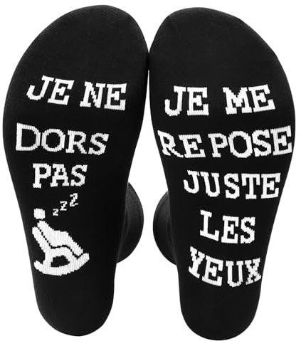 Zrebcley Chaussettes De Repos Unisexe Rigolotes Humour Coton39-46,Un Cadeau Original Pour Anniversaire, Noël et La Saint Chaudes Noël Fête des Mères pour Femme Cadeau Pour la fête Des Pères
