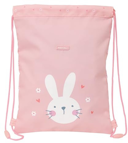 Safta PREESCOLAR BUNNY Rucksack für Kinder, flach, pflegeleicht, Rucksack, ideal für Kinder verschiedener Altersgruppen, bequem und vielseitig, Qualität und Widerstandsfähigkeit, 26 x 1 x 34 cm, Rosa,
