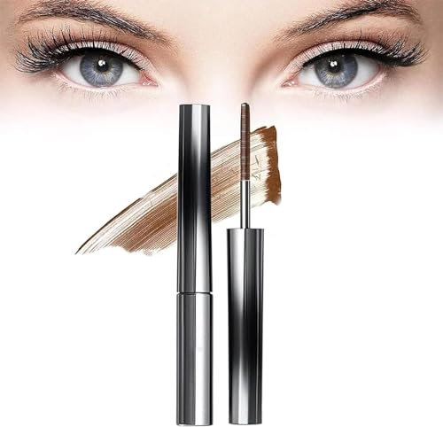 Iron Strong Mascara, 3D Curling Eyelash Iron Mascara, Non-Clumping, Smudge Proof, Flake Proof, Long Lasting (Brown)