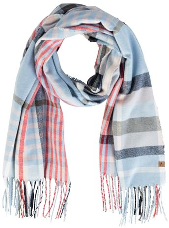 camel active Damen Feiner Webschal mit kariertem Muster Marineblau, womenswear-OS