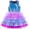 FILOWA Mädchen Kleider Meerjungfrau Prinzessin Kostüm Elegant Tüllrock Lila Ärmellos Tüllkleid Glitzer Tutu Sommerkleid Festlich Geburtstagskleid Ballkleid Mädchenkleid für Kinder Kleinkind,Gr.110-116