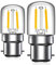 LumiGo 2W LED Glühbirne Warmweiß 2700K, 150LM T28 B22 Bajonett LED-Filament, 220V Nicht dimmbar Brine 2er Pack