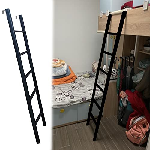 SZITW Etagenbettleiter, Einzelbett-Etagenleiter, bodenstehend, Schwarze Anlegeleiter für Wohnmobil, Dachgeschoss, Wohnheim, Wohnwagen, Wohnwagen, Metallrahmen – 45/ 50/ 55/ 59 Höhe (Größe: 150