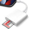 Lecteur de Carte SD pour iPhone iPad, Adaptateur de Lecteur de Carte mémoire 2 en 1 avec Double Fente pour MicroSD/SD/TF, visionneur de Carte caméra pour iPhone/iPad, Plug and Play