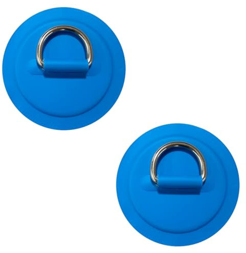 EIHI 2 Stück D-Ring Patch Kajak D-Ring Pad Paddleboard Zubehör für PVC Schlauchboot Kanu Floß Beiboot Kajak Surfbrett, Kein Kleber, 4 Zoll Blau