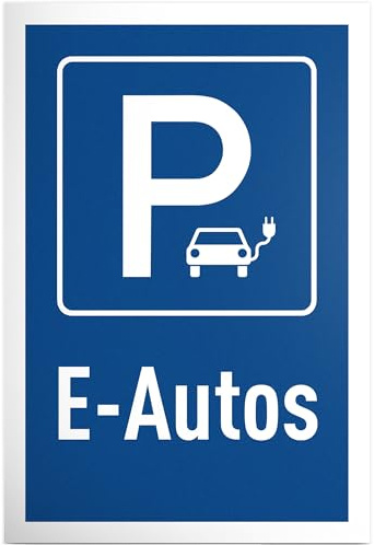 DankeDir! Parkplatz E-Autos - 30 x 20 cm Schild Kunststoff - Lustiges Hinweisschild für Elektroauto-Besitzer - Geschenkidee für E-Mobilität Fans - Wetterfeste Deko für Garage und Parkplatz
