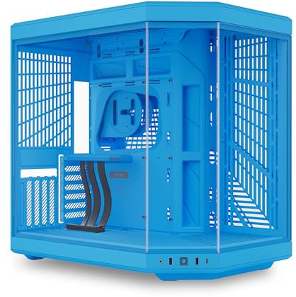 HYTE Y70 Mid-Tower ATX Gaming PC Desktop Case - Panoramic Tempered Glass - Dual Chamber - High Airflow Chassis - PCIE 4.0 Riser Cable Included - New Modern Aesthetic - Blueberry Milk (Blue)