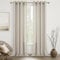 MRTREES Extra Lange Gardinen und Vorhänge Leinenoptik Beige Halbtransparent für Schlafzimmer Wohnzimmer Modern 2er Set, Stores Gardinen mit Ösen, Vorhang Leinen 260 cm Lang 140 cm Breit