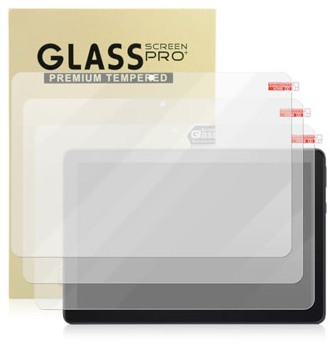 BakeWhiz 3 Pack Screen Protector for Amazon Fire 10/HD 10 Tablet 2023 Tempered Glass Film Screen Protector for 10 Anti Scratch Transparent High Definition 9H Hardness