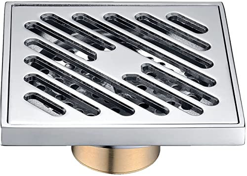 Desagüe cuadrado de latón de 4 pulgadas para baño, ducha, rejilla extraíble, colador, desodorante, solución de drenaje de alta calidad