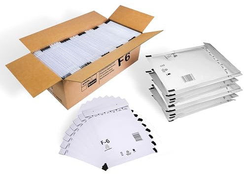 100 Versandtaschen Luftpolsterumschläge DIN A4 haftklebend Luftpolsterversandtaschen Luftpolstertaschen Gr. F/6 F6 weiß (240mm x 350mm) Umschläge gepolstert Polsterumschlag Taschen