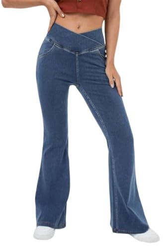 shownicer Jeans Donna Vita Alta Jeans a Zampa Jean Elasticizzati Bootcut Jean Curvy Push Up Pantaloni Stretch Denim Pantaloni